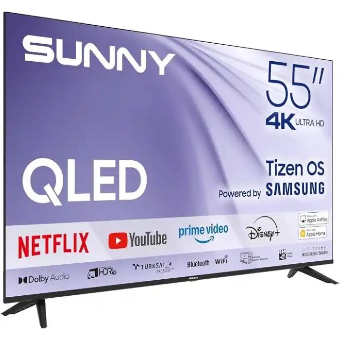 Sunny 55 SN55QUPRL-T08I Milano 139 Ekran 4K Ultra HD Smart QLED TV - Samsung Tizen OS 8.0 Siyah