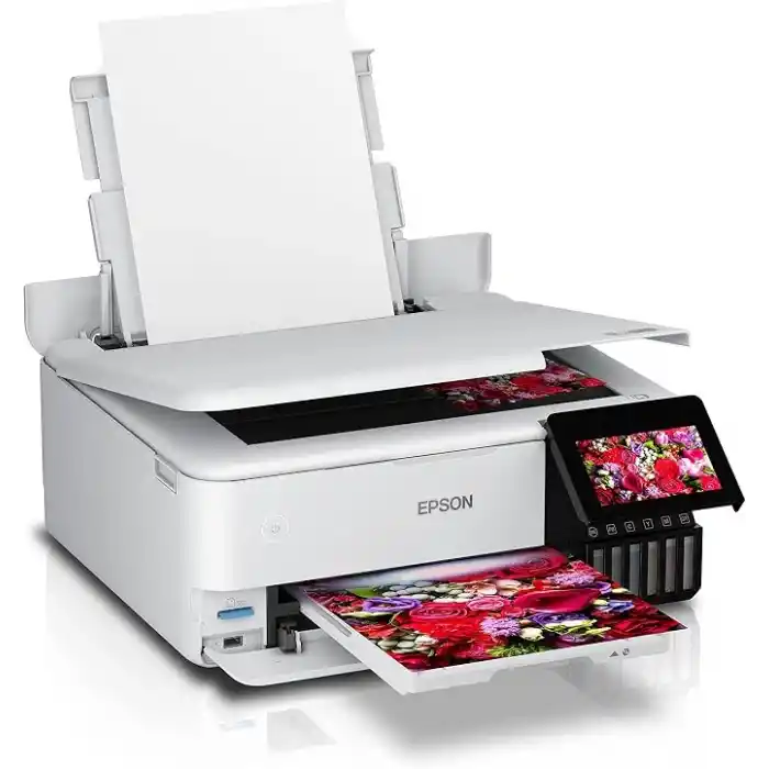 Epson L8160 Tanklı Mürekkep Püskürtmeli Fotoğraf Yazıcı, Tarayıcı, Fotokopi 5760 X 1440 DPI, Beyaz, 403‎ x 369 x 162 mm