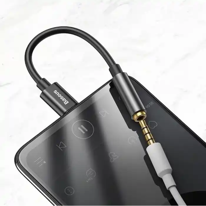 Baseus L54 USB-C - 3,5 mm Kulaklık Adaptörü, 24 bit/48 kHz DAC, Siyah