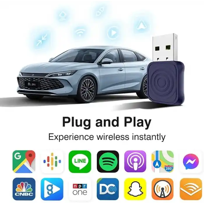 Carlinkit Mini Ultra iPhone ve Android için Kablosuz Adaptör Kablolu CarPlay ve Android Autoya Kablosuz Dönüştürür, Tak ve Kullan, Arabalarla Uyumlu