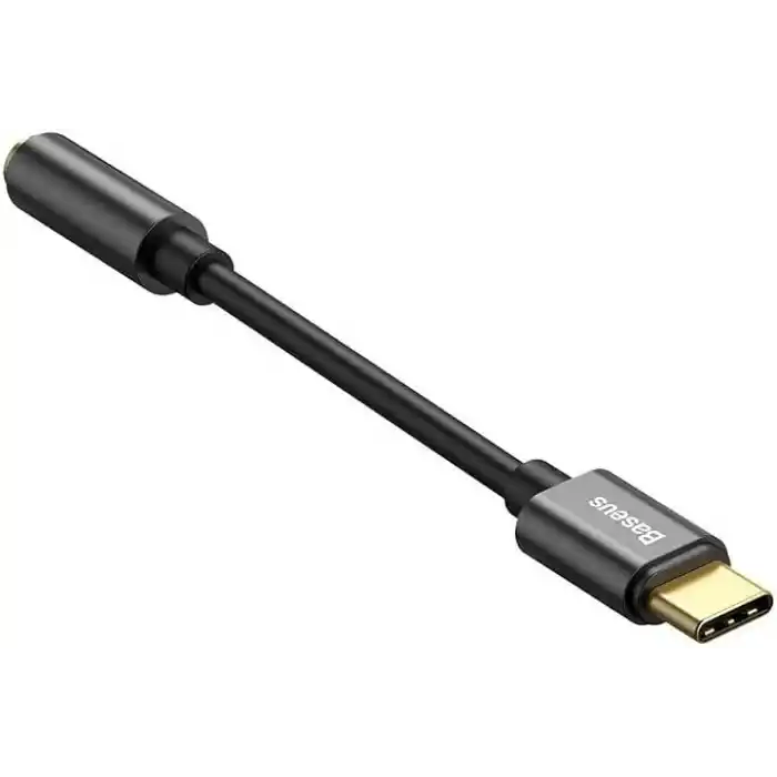 Baseus L54 USB-C - 3,5 mm Kulaklık Adaptörü, 24 bit/48 kHz DAC, Siyah