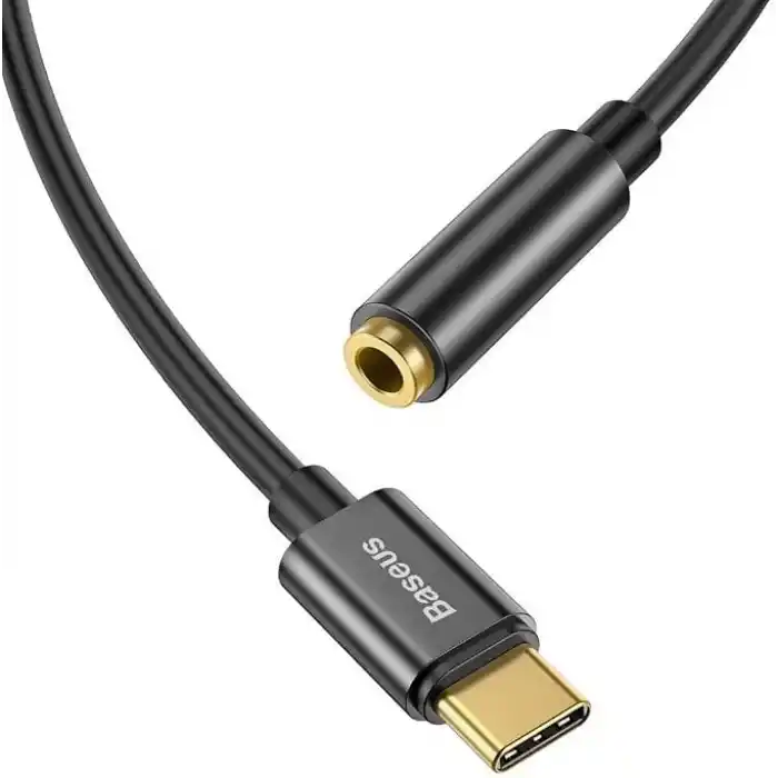 Baseus L54 USB-C - 3,5 mm Kulaklık Adaptörü, 24 bit/48 kHz DAC, Siyah