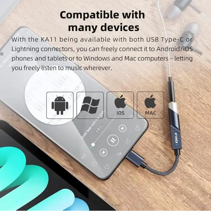 FIIO KA11 Ultra Kompakt Kulaklık Amplifikatörlü Taşınabilir DAC/Tip C)