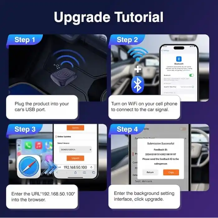 Carlinkit Mini Ultra iPhone ve Android için Kablosuz Adaptör Kablolu CarPlay ve Android Autoya Kablosuz Dönüştürür, Tak ve Kullan, Arabalarla Uyumlu