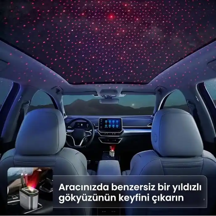 66W ACL Led Işık Tavan Aydınlatmalı 4IN1 Çift Kablolu Hızlı Şarj 3.4A Araç İçi Çakmaklık Şarj Aleti