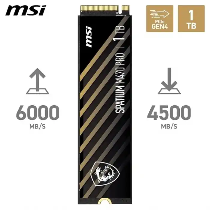 MSI SSD SPATIUM M470 PRO PCIE 4.0 NVME M.2 1TB R:6000 W:4500