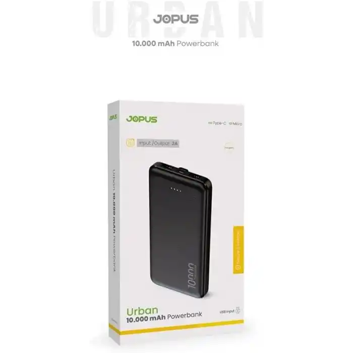 PDAteknoloji 10.000mAh Led Işıklı Taşınabilir Şarj Aleti/Powerbank Siyah/Beyaz JP-P10S-1