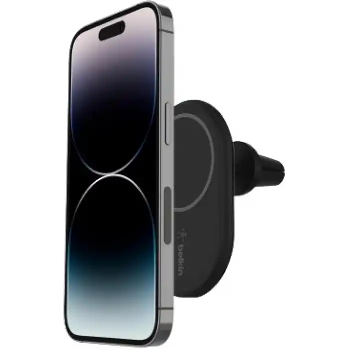 Belkin BoostCharge Kablosuz Şarj Manyetik Araç Telefonu Montaj Tutacağı, MagSafe Etkinleştirilmiş aygıtlar ile uyumlu (Kablo Dahil)