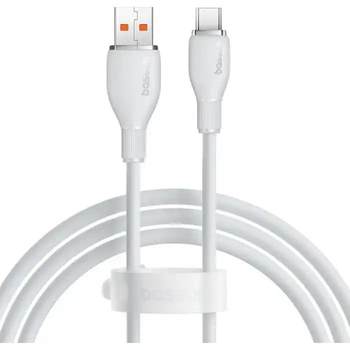 Baseus Pudding Hızlı Şarj Özellikli Type-C Kablo 100W, 1.2 Metre, Beyaz
