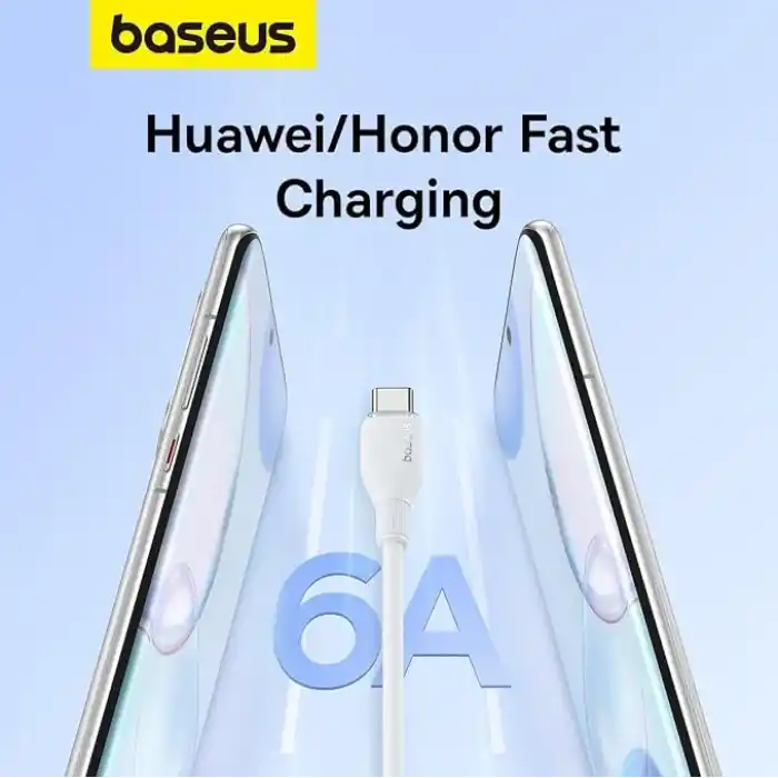 Baseus Pudding Hızlı Şarj Özellikli Type-C Kablo 100W, 1.2 Metre, Beyaz