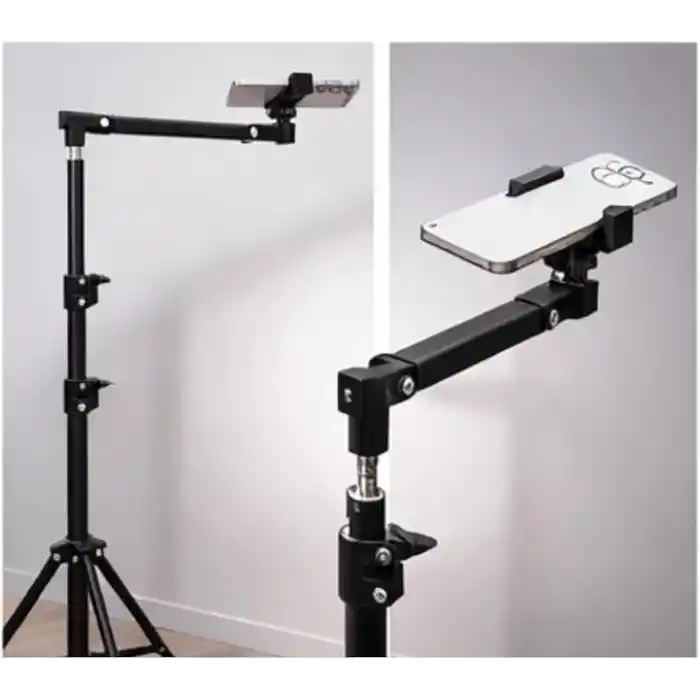 Coverzone Profesyonel 190cm Ayarlanabilir Alüminyum Çekim Tripod Stand – 77-190 cm Yükseklik, 2 Eklemli Telefon Tutucu, Dikey Yatay Çekim Uyumlu, Canlı Yayın ve İçerik Üretim Standı, HO70, Siyah