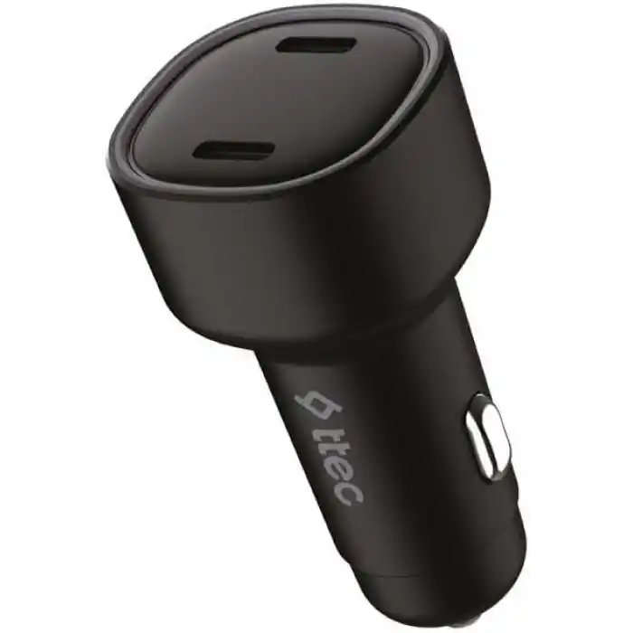 ttec SmartCharger Duo PD 60W Araç Hızlı Şarj Aleti USB-C+USB-C Siyah