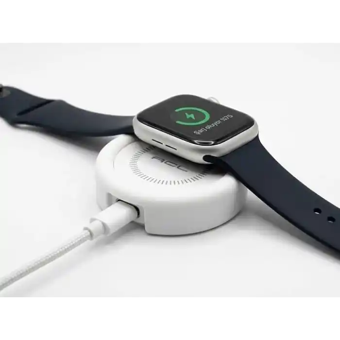 ACL AW21 Apple Watch için Kablosuz Şarj Cihazı | 2.5W USB-C Girişli, Çinko Alaşım Metal Gövdeli Mini Taşınabilir Şarj Adaptörü