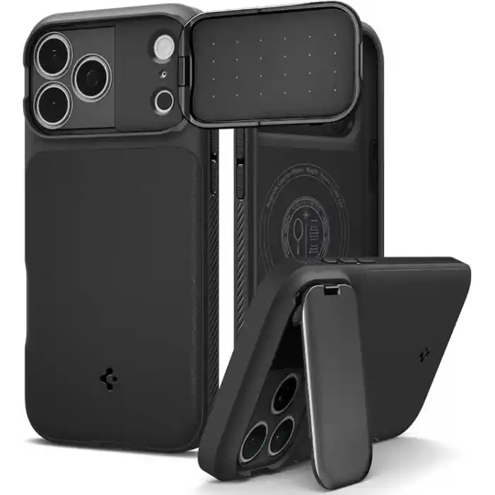Spigen iPhone 18 Pro / 17 Pro ile Uyumlu MagSafe Kılıf Optik Armor Mag Fit Black - ACS09953
