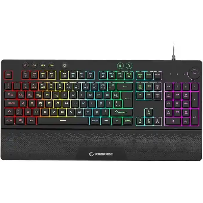Rampage Eclipse Siyah Usb RGB Aydınlatmalı Q Gaming 4 Tuş Makrolu Oyuncu Klavye Mouse Set