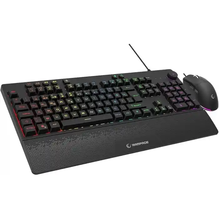 Rampage Eclipse Siyah Usb RGB Aydınlatmalı Q Gaming 4 Tuş Makrolu Oyuncu Klavye Mouse Set