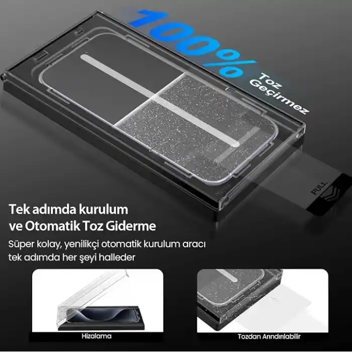 BUFF LABS 5D Privacy EasyFit 2 Adet Kolay Uygulama Aparatlı Ekran Koruyucu Temperli Hayalet Ekran Cam (iPhone 17 Pro Max / iPhone16 Pro Max)