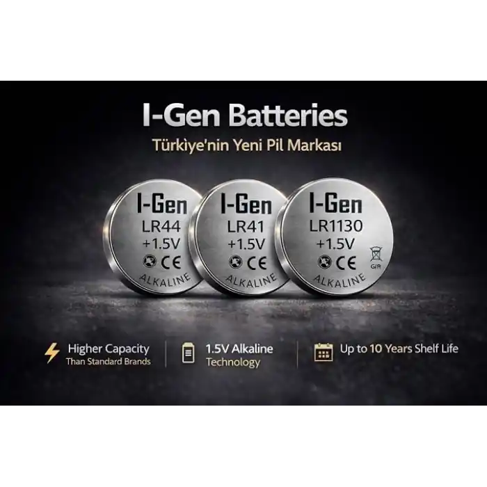 I-Gen Batteries LR1130 1.5V Alkalin Düğme Pil (AG10, L1131, 389) (20li Paket)