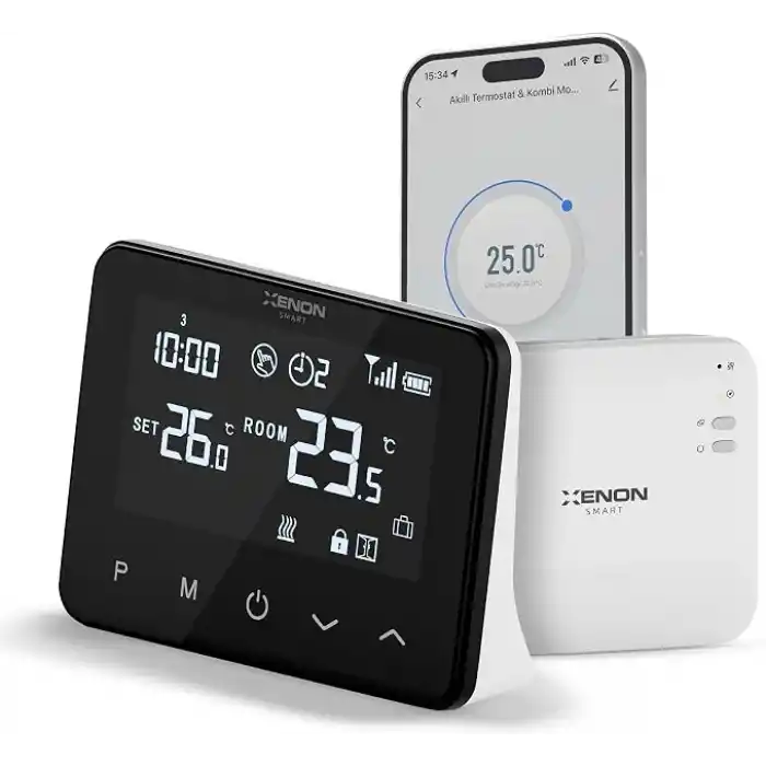 Xenon Smart Akıllı Wi-Fi Termostat Uzaktan Uygulama ile Kontrol Edilebilen Kombi ve Su Sıcaklık Kontrol Modülü X7402