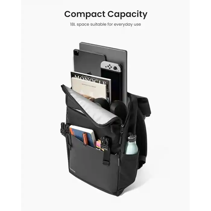 tomtoc Flap Dizüstü Bilgisayar Sırt Çantası, Hafif, Suya Dayanıklı Kolej Okulu Günlük Sırt Çantası Kitap Çantası, 13-16 İnç MacBook için, 18L