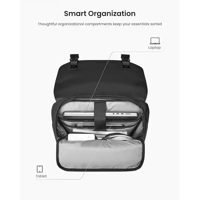 tomtoc Flap Dizüstü Bilgisayar Sırt Çantası, Hafif, Suya Dayanıklı Kolej Okulu Günlük Sırt Çantası Kitap Çantası, 13-16 İnç MacBook için, 18L