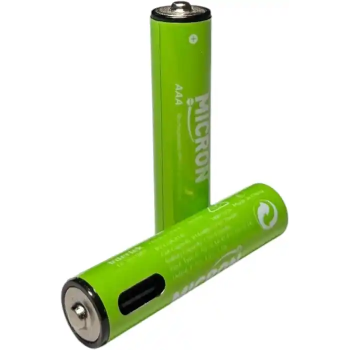 Micron AAA Şarj Edilebilir Lityum Pil 1.5V 1000 Döngü USB Type-C Girişli AAA İnce Kalem Pil 4’lü