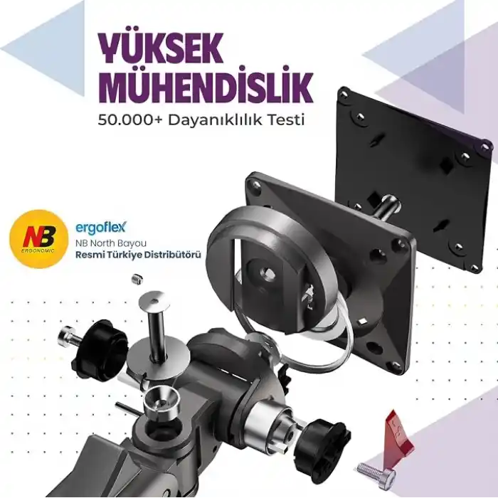 North Bayou NB F7 Ergonomic RGB Aydınlatmalı 32-60 inch Büyük Ekranlar İçin Profesyonel 2026 Versiyon Monitör Standı (32-60 Inch)