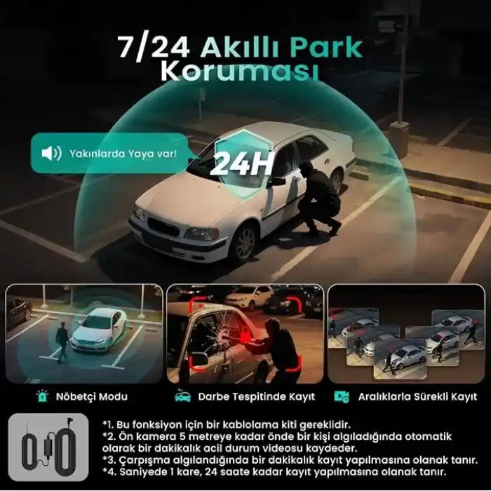 Botslab Ses Kontrolü,4 Kanallı 3,18 inç Dokunmatik Ekran, 2160P + 1080P + 1080P Ön ve Arka İç Döngü Kaydı, 5,8 GHz WiFi, GPS, Gece Görüşü, WDR, Park Modu ile 4K Araç Kamerası 128 Gb Hafıza Kartlı