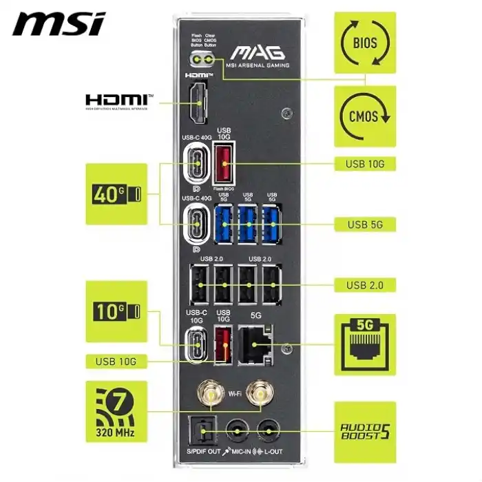 MSI MB MAG X870E TOMAHAWK MAX WIFI AM5 DDR5 8400MHZ(OC) USB4 4x M.2 HDMI 2x Type-C DP 5G LAN WIFI 7 RGB ATX