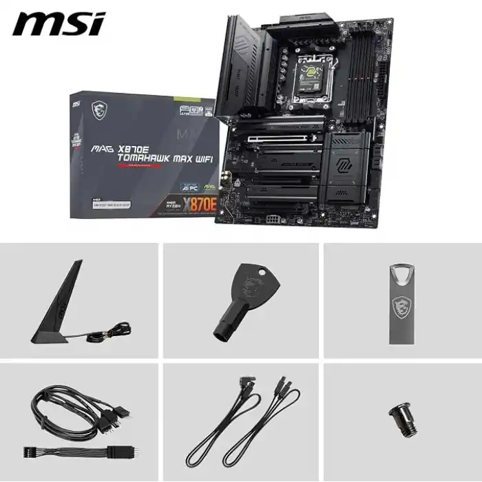 MSI MB MAG X870E TOMAHAWK MAX WIFI AM5 DDR5 8400MHZ(OC) USB4 4x M.2 HDMI 2x Type-C DP 5G LAN WIFI 7 RGB ATX