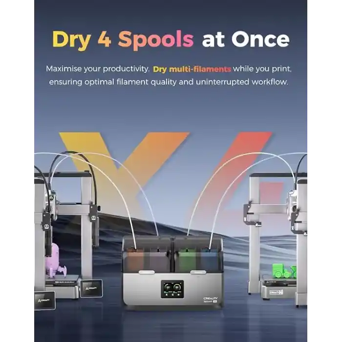 Creality SpacePi X4 Filament Kurutucu, 4 Makara, 85°C Maksimum Sıcaklık, Çift Isıtma Odası, Aktif Nem Alma