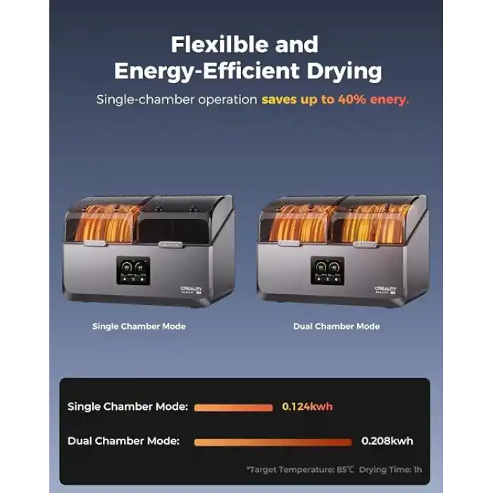 Creality SpacePi X4 Filament Kurutucu, 4 Makara, 85°C Maksimum Sıcaklık, Çift Isıtma Odası, Aktif Nem Alma