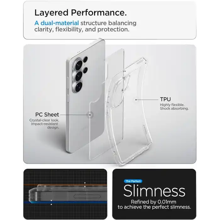 Spigen Galaxy S26 Ultra ile Uyumlu Kılıf Ultra Hybrid Crystal Clear - ACS11030