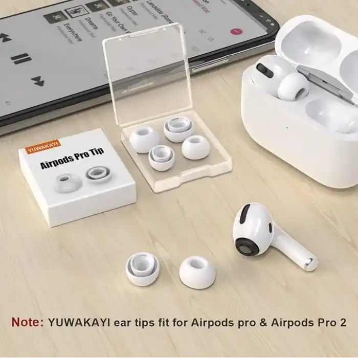 [3 Çift] Yedek Kulaklık Uçları - AirPods Pro 1. ve 2. Nesil İle Uyumlu, Gürültü Azaltma Delikli, AirPods Pro İçin Silikon Kulaklık Uçları, Taşınabilir Saklama Kutusu ve Şarj Kasesine Uygun (S/M/L)