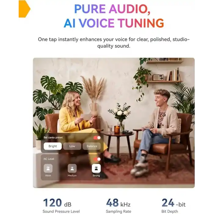 Hollyland LARK A1 Kablosuz Mini Mikrofon, iPhone 15/16 ve Android için, 48 kHz/24 bit, 3 Seviyeli Akıllı Gürültü Engelleyici, YouTube, Podcast, Vlog için Mikrofon (Siyah, 2TX + USB-C RX + Şarj Kılıfı)