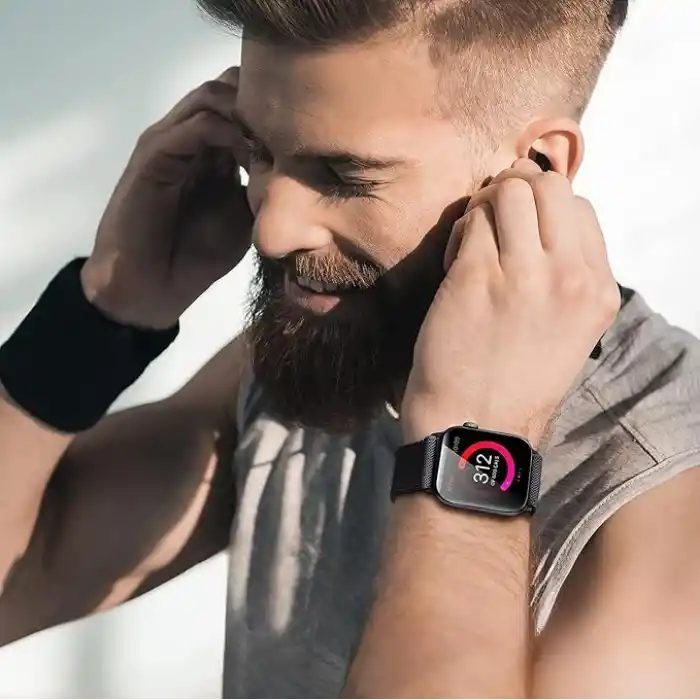 Minesk Apple Watch için Uyumlu Bilek Kalınlığına Göre Ayarlanabilir Yumuşak Kumaşlı ve İnce Görünümlü Dayanıklı Sık Dokuma Kumaş Kordon