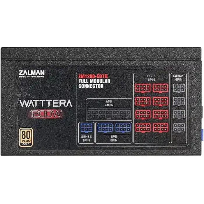 Zalman Watttera ATX güç kaynağı, 1200 W, aktif PFC/80 Plus altın
