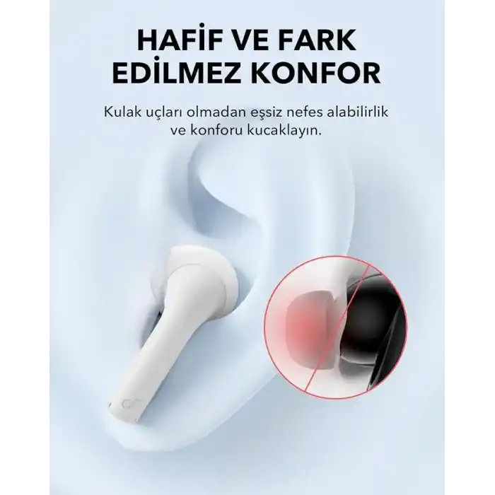 Soundcore by Anker K20i Kulak İçi Bluetooth Kulaklık, 36 Saat Çalma Süresi, Hızlı Şarj, Net Ses, Konforlu Uyum, ENC 2-Mikrofon ile Net Çağrılar, Özelleştirilebilir EQ, IPX5, Bluetooth 5.3, Beyaz