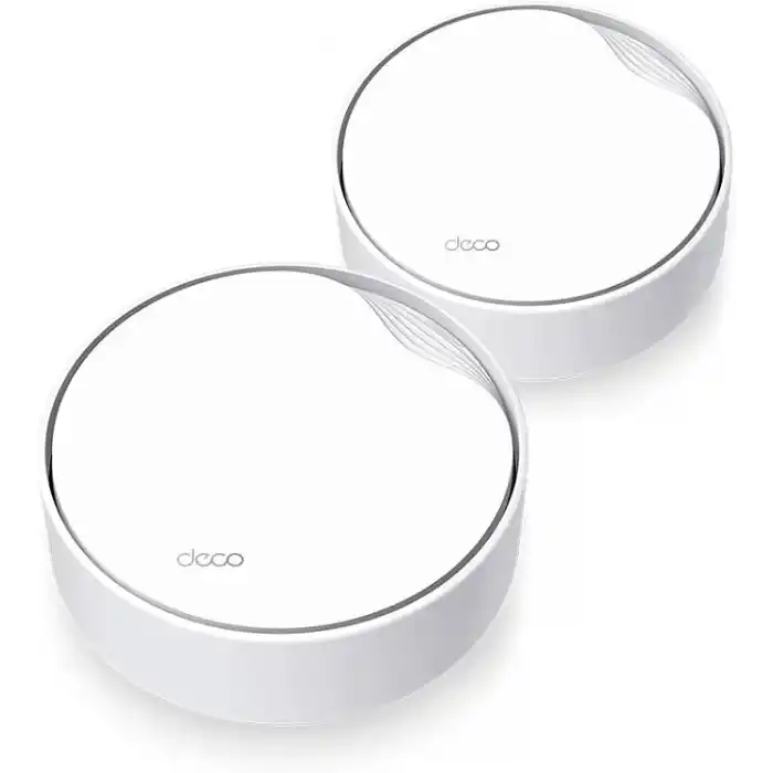 TP-Link Deco X50-PoE 2-pack, AX3000 Mbps, PoE Destekli, Dual-Band, 2,5Gbps Ethernet Portu, 150 Cihaza Kadar Bağlantı, 420 m² ye Kadar Kapsama, Mobil Uygulama ile Kolay Kurulum, Wi-Fi 6 Mesh Sistemi
