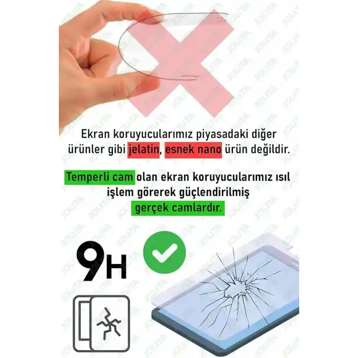 Jolita Samsung Galaxy Tab A11 8.7 inç Uyumlu Temperli Ekran Koruyucu Kırılmaz Cam X133 X135 X137 2025