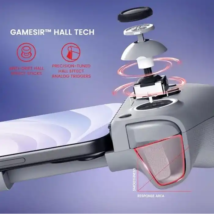 Android ve iPhone 15 Serisi için GameSir G8 Galileo Mobil Oyun Denetleyicisi (USB-C) - Hall Effect Joystickleri ve Tetikleyiciler, 3.5 mm Ses Jakı - Xbox, PlayStation ve Diablo Immortal Oyna