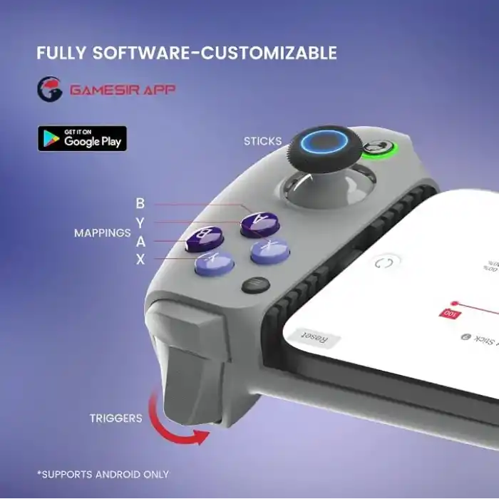 Android ve iPhone 15 Serisi için GameSir G8 Galileo Mobil Oyun Denetleyicisi (USB-C) - Hall Effect Joystickleri ve Tetikleyiciler, 3.5 mm Ses Jakı - Xbox, PlayStation ve Diablo Immortal Oyna