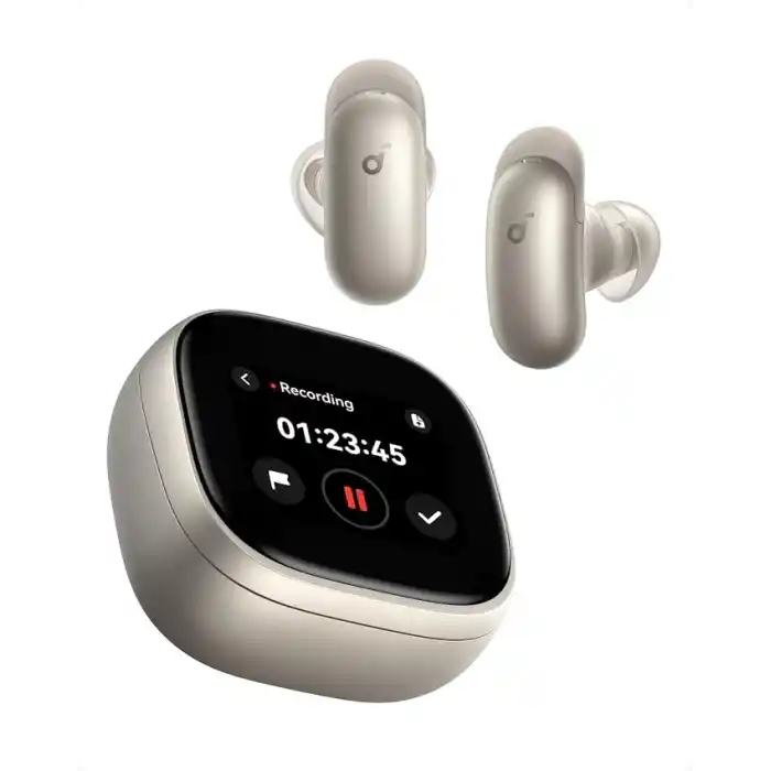 Anker Soundcore Liberty 5 Pro Max, Adaptif ANC, Not Alma Özelliği, Yapay Zeka Desteği, Akıllı Ekran, Gold - D1204