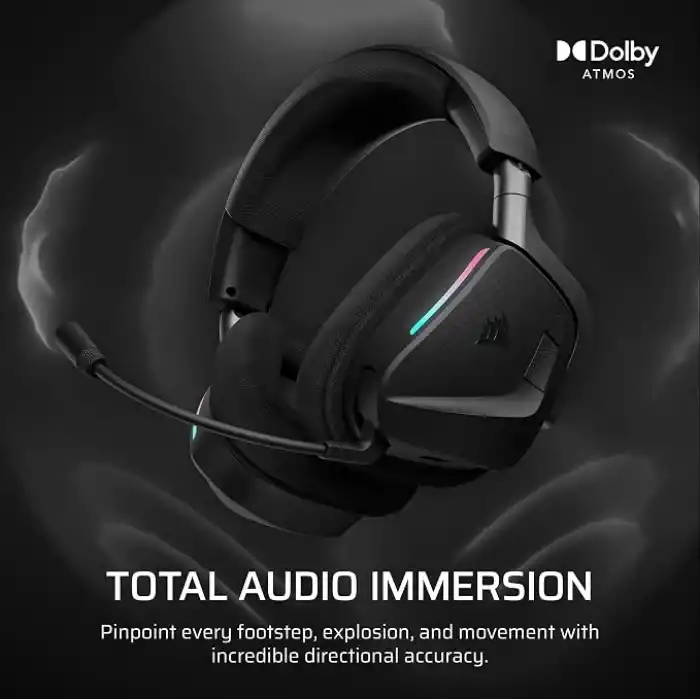 Corsair Void v2 MAX Wireless Gaming Headset for PC, PS5, PS4, Switch, Mobile - Simultaneous 2.4GHz+Bluetooth, Dolby Atmos, Sonarworks SoundID, 70Hr Battery, Fast Charging, Clear Microphone - Carbon