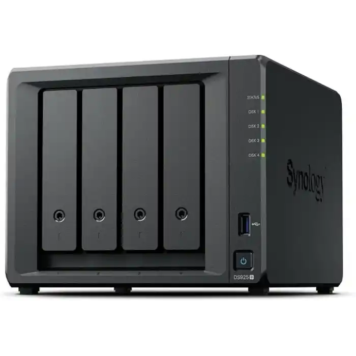 SYNOLOGY DS925+ 4 yuvalı DiskStation (9 bölmeye kadar), AMD Ryzen V1500B, 4GB RAM