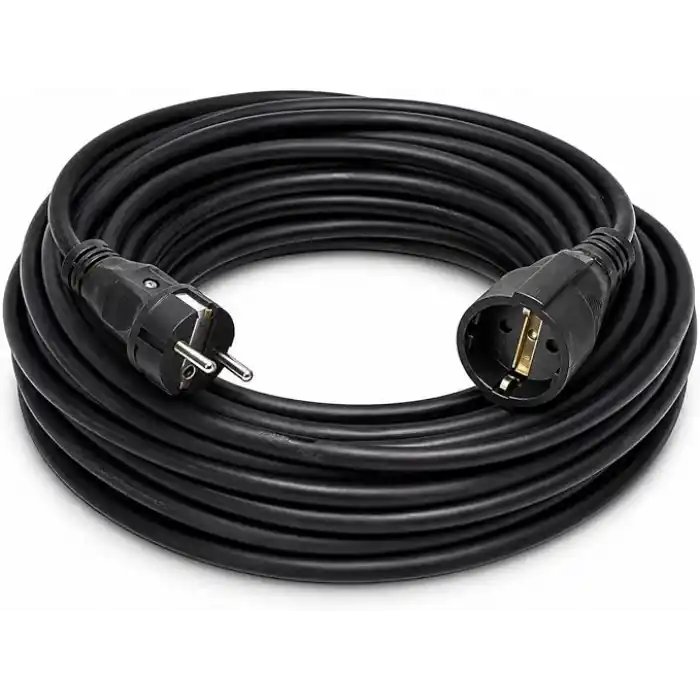 3x2.5mm TTR Topraklı Siyah Kauçuk Seyyar Uzatma Kablosu (10 METRE)