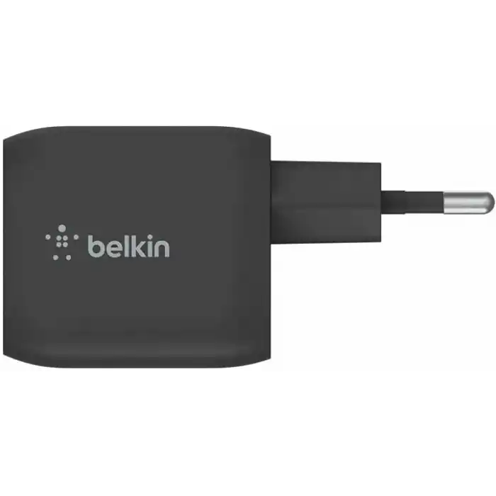 Belkin Çift USB-C Duvar Şarj Cihazı 45W, iPhone 14, 13, 12, Pro, Pro Max, iPad Pro 12.9, 11, MacBook, Galaxy S23, S23+, Ultra, Tab ve daha fazlası için GaN Teknolojili PD 3.0 Hızlı Şarj
