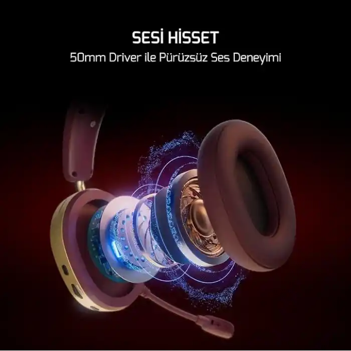 GamePower Ultima Wireless 7.1 Surround 2000 mAh Gaming (Oyuncu) Kulaklık (Yazılım Destekli) (Siyah)