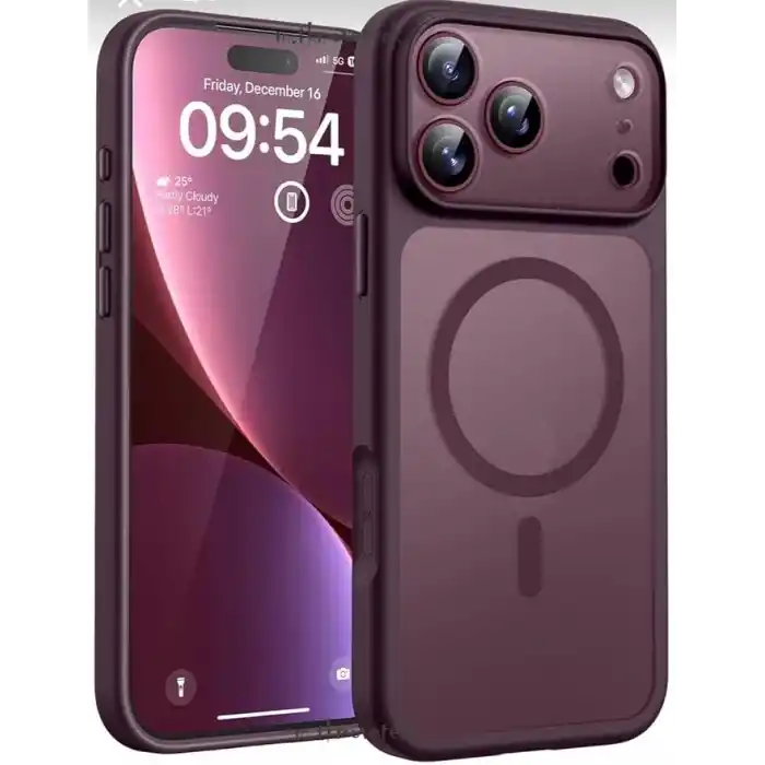 MagSafe Uyumlu iphone 18 promax Kılıf Burgundy Cherry (iPhone 18 Pro Max)
