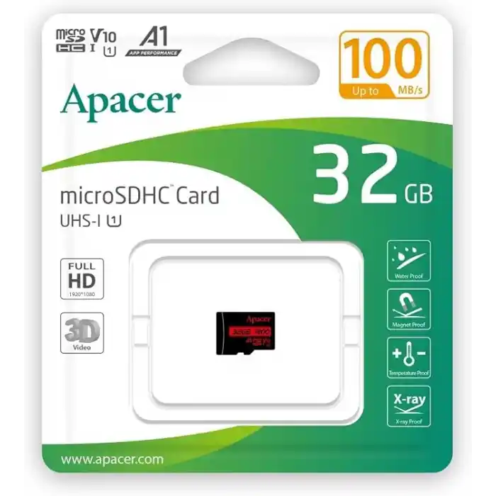 Apacer 256GB MicroSD Hafıza Kartı R100MB/s (AP256GMCSX10UB-R) (32, GB)